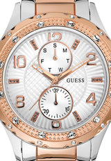 Shop Guess Siren White Dial Two Tone Steel Strap Watch for Women - W0442L4 in USA