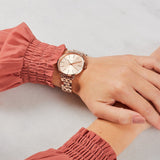 Michael Kors Melissa Three Hand Rose Gold Dial Rose Gold Steel Strap Watch For Women - MK4369 Buy Now By Michael Kors