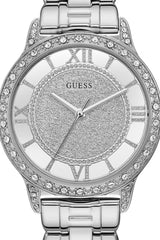 Guess Ethereal Diamonds Silver Dial Silver Steel Strap Watch for Women - W1013L1 Buy Now By Guess