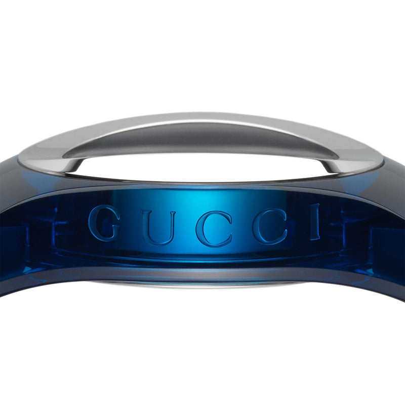 Shop Gucci Sync Quartz Blue Dial Blue Rubber Strap Watch For Men - YA137304 in USA