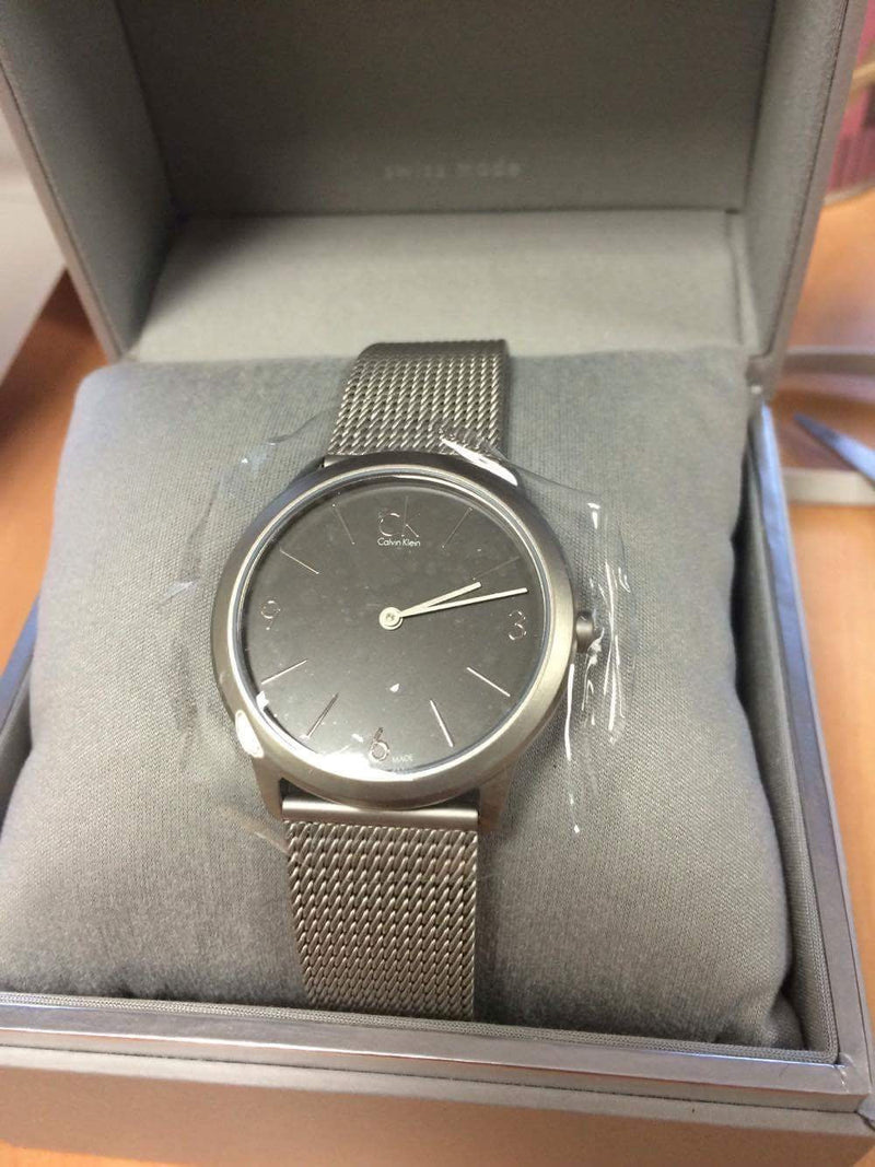 Calvin Klein Minimal Grey Dial Silver Mesh Bracelet Watch for Men - K3M52154 Buy Now By Calvin Klein