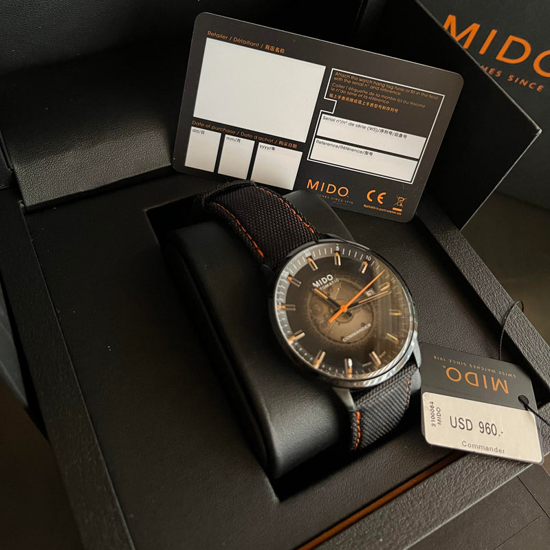 Mido Commander Automatic Gradient Black Dial Black Nylon Strap Watch For Men - M021.407.37.411.00 Buy Now By Mido