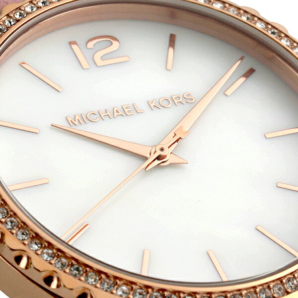 Shop Michael Kors Layton Three-Hand White Dial Pink Leather Strap Watch for Women - MK2909 in USA