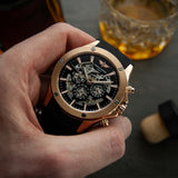 Fossil Modern Machine Automatic Skeleton Dial Black Leather Strap Watch for Men - ME3082 Buy Now By Fossil