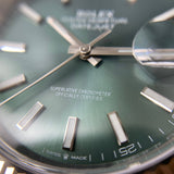 Shop Rolex Datejust 41 Oyster Mint Green Dial Oyster Steel & White Gold Strap Watch for Men - M126334-0028 in USA