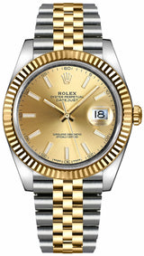 Shop Rolex Datejust 41 Oyster Gold Dial Two Tone Oystersteel & Yellow Gold Jubilee Bracelet Watch for Men - M126333-0010 in USA