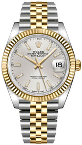 Shop Rolex Datejust 41 Silver Dial Two Tone Oystersteel & Yellow Gold Jubilee Bracelet Watch for Men - M126333-0002 in USA
