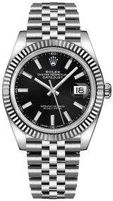 Shop Rolex Datejust 41 Oyster Black Dial Two Tone Oystersteel & White Gold Strap Watch for Men - M126334-0018 in USA