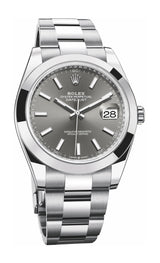 Shop Rolex Datejust 41 Oyster Grey Dial Oystersteel Strap Watch for Men - M126300-0007 in USA