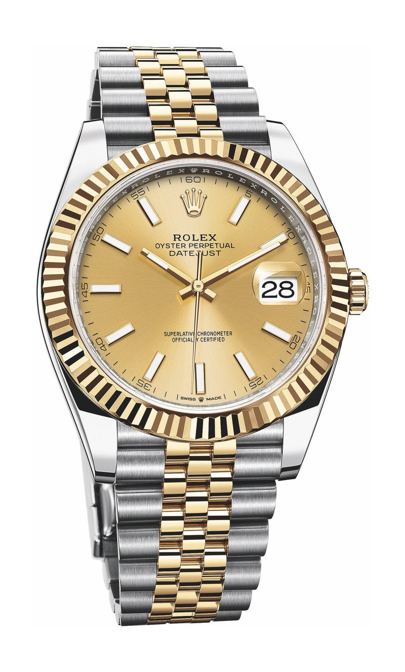 Shop Rolex Datejust 41 Oyster Gold Dial Two Tone Oystersteel & Yellow Gold Jubilee Bracelet Watch for Men - M126333-0010 in USA