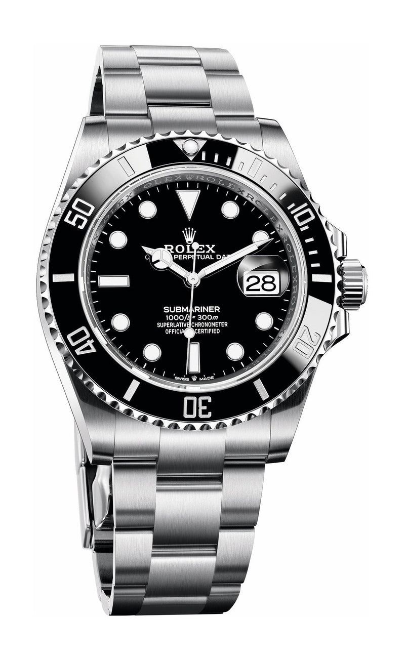 Shop Rolex Submariner Date Oyster 41 Black Dial Silver Oystersteel Strap Watch for Men - M126610LN-0001 in USA