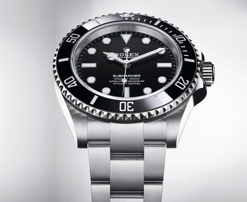 Shop Rolex Submariner Black Dial Silver Steel Strap Watch for Men - M124060-0001 in USA