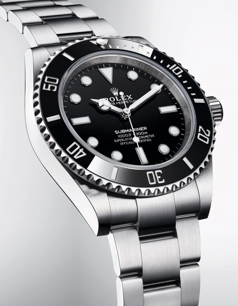 Shop Rolex Submariner Black Dial Silver Steel Strap Watch for Men - M124060-0001 in USA