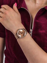 Shop Guess Tri Glitz Quartz Diamonds Rose Gold Dial Rose Gold Mesh Bracelet Watch For Women - W1142L4 in USA