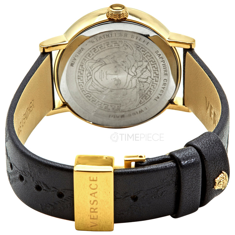 Versace Virtus Quartz Black Dial Black Leather Strap Watch for Women - VEHC00119 Buy Now By Versace