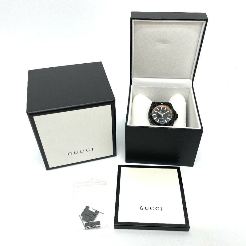 Shop Gucci Dive Quartz Black Dial Black Steel Strap Watch For Men - YA136213 in USA