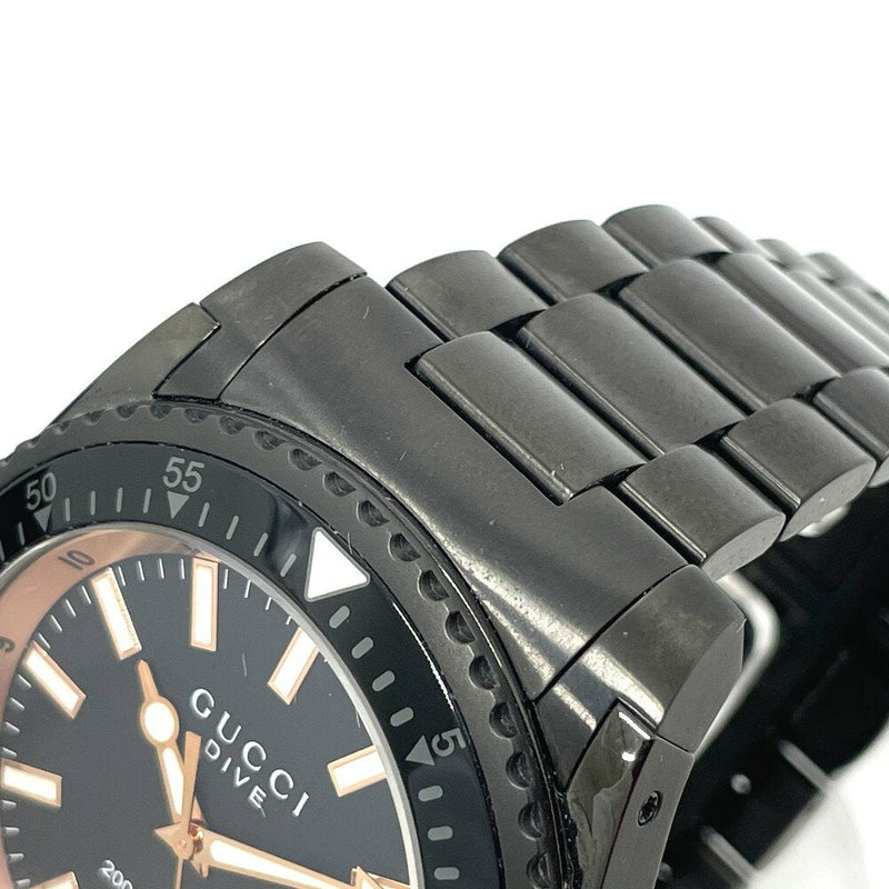 Shop Gucci Dive Quartz Black Dial Black Steel Strap Watch For Men - YA136213 in USA