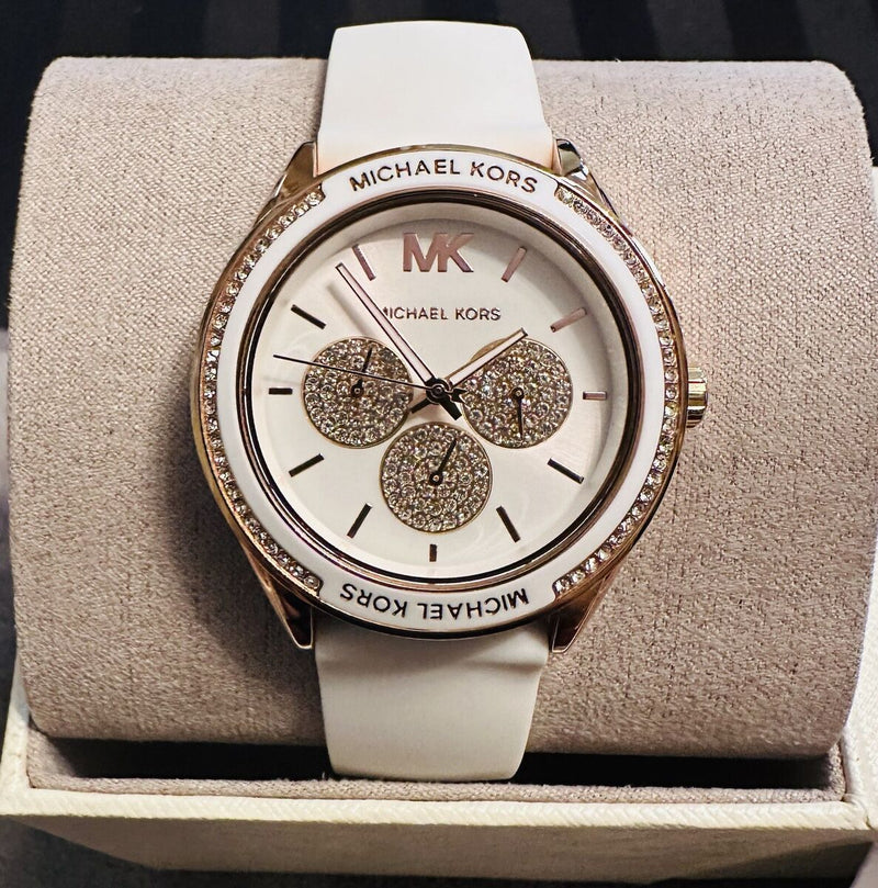 Michael Kors Oversized Sport Quartz White Dial White Rubber Strap Watch For Women - MK6945 Buy Now By Michael Kors