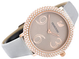 Shop Swarovski Crystal Frost Silver Dial White Leather Strap Watch for Women - 5484070 in USA