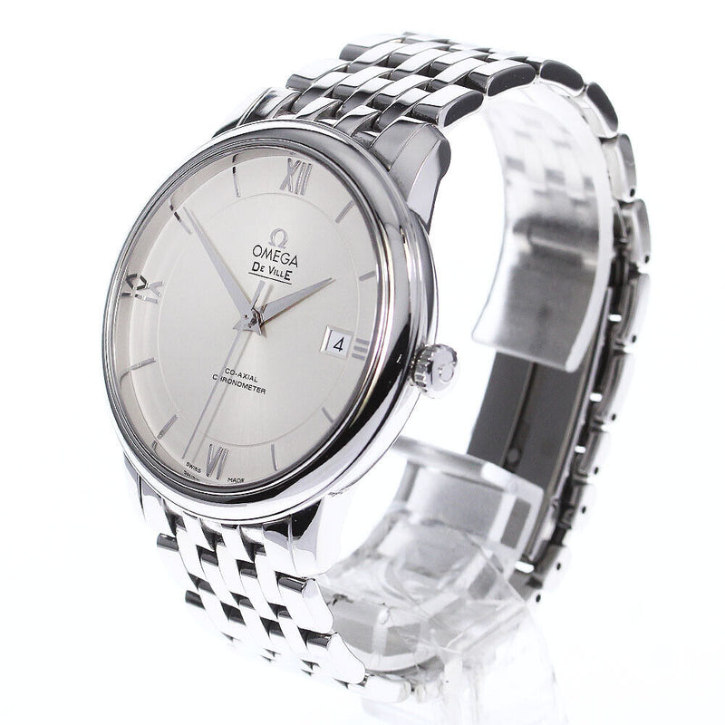 Shop Omega De Ville Prestige Co-Axial Silver Dial Silver Steel Strap Watch for Men - 424.10.40.20.02.003 in USA