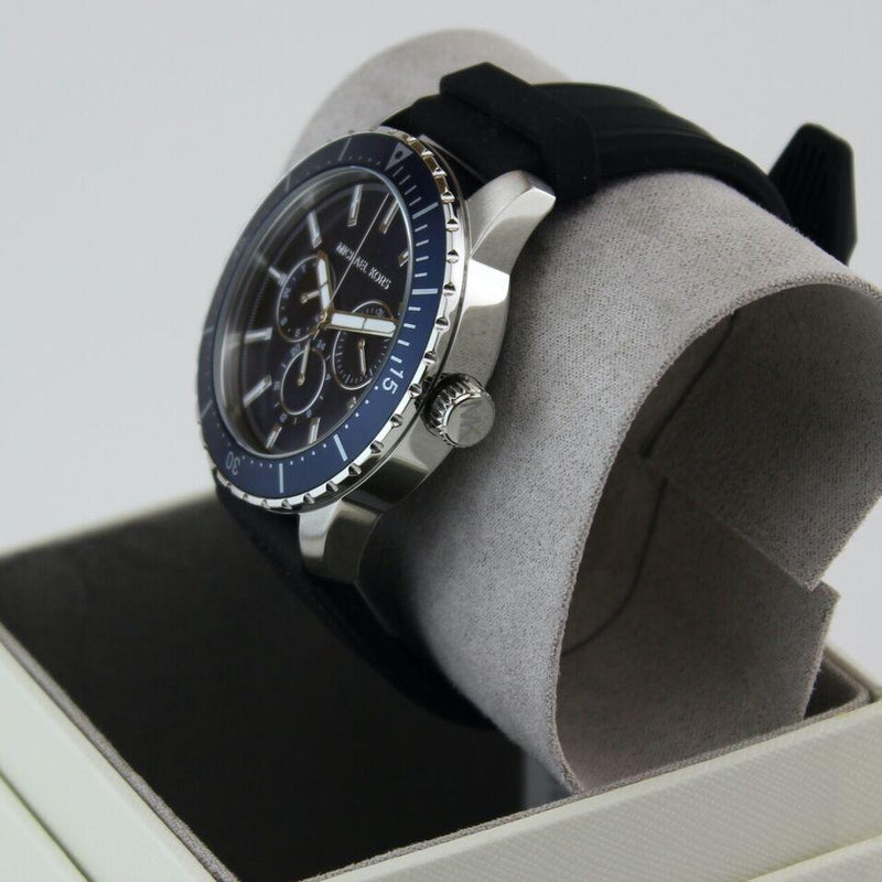 Michael Kors Cunningham Multifunction Blue Dial Black Rubber Strap Watch For Men - MK7160 Buy Now By Michael Kors