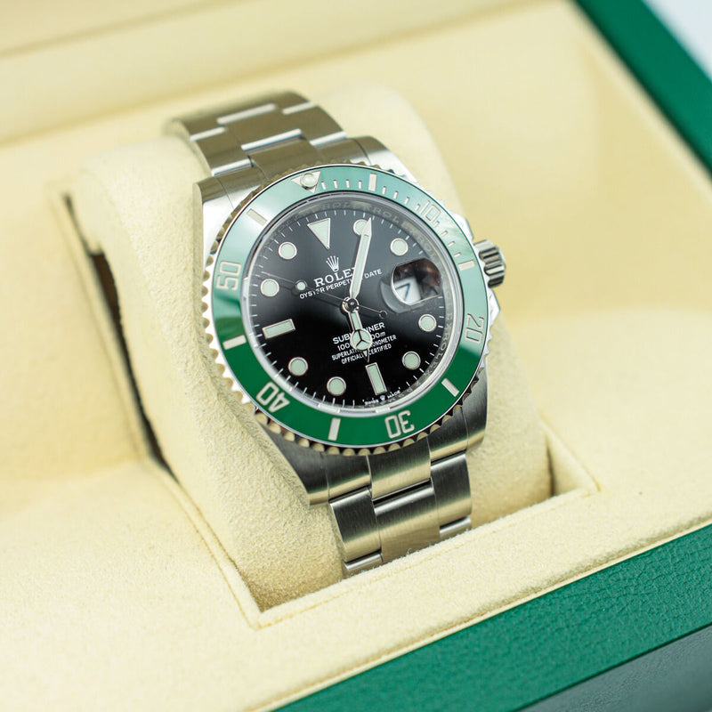 Shop Rolex Submariner Date Oyster Black Dial Oystersteel Silver Steel Strap Watch for Men - M126610LV-0002 in USA