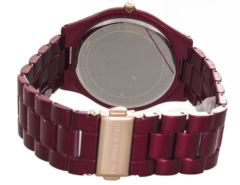 Michael Kors Slim Runway Red Dial Red Steel Strap Watch For Women - MK3895 Buy Now By Michael Kors