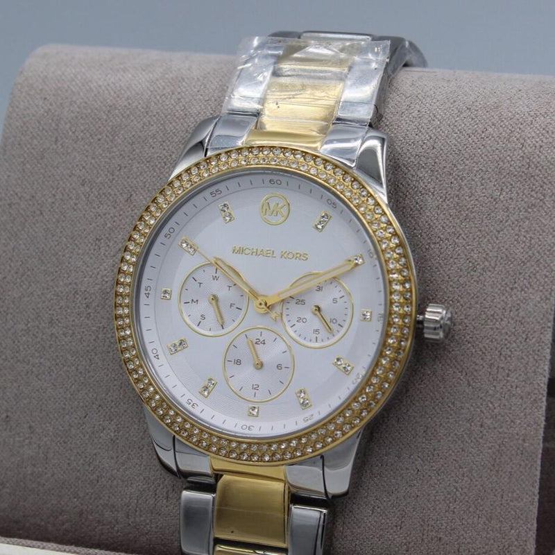 Michael Kors Tibby Multifunction White Dial Two Tone Steel Strap Watch For Women - MK6825 Buy Now By Michael Kors