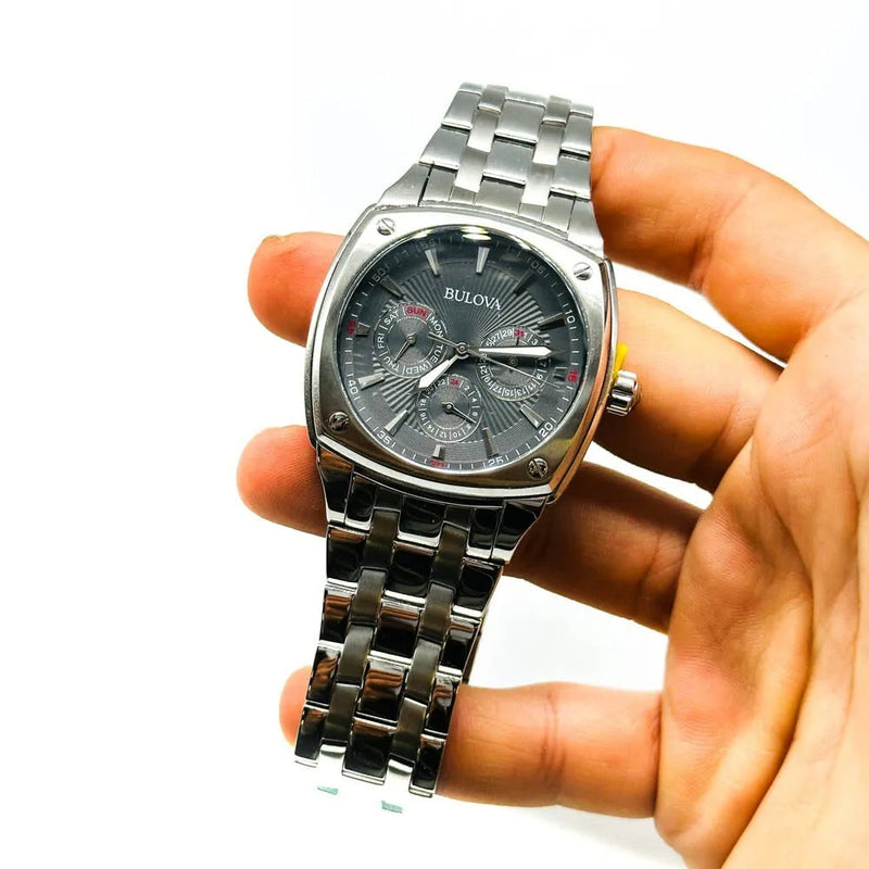 Shop Bulova Classic Collection Multifunction Grey Dial Silver Steel Strap Watch for Men - 96C148 in USA