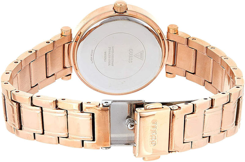 Guess Park Ave White Dial Rose Gold Steel Strap Watch for Women - W0767L3 Buy Now By Guess