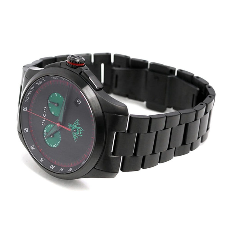 Shop Gucci G Timeless Quartz Black Dial Black Steel Strap Watch for Men - YA126270 in USA