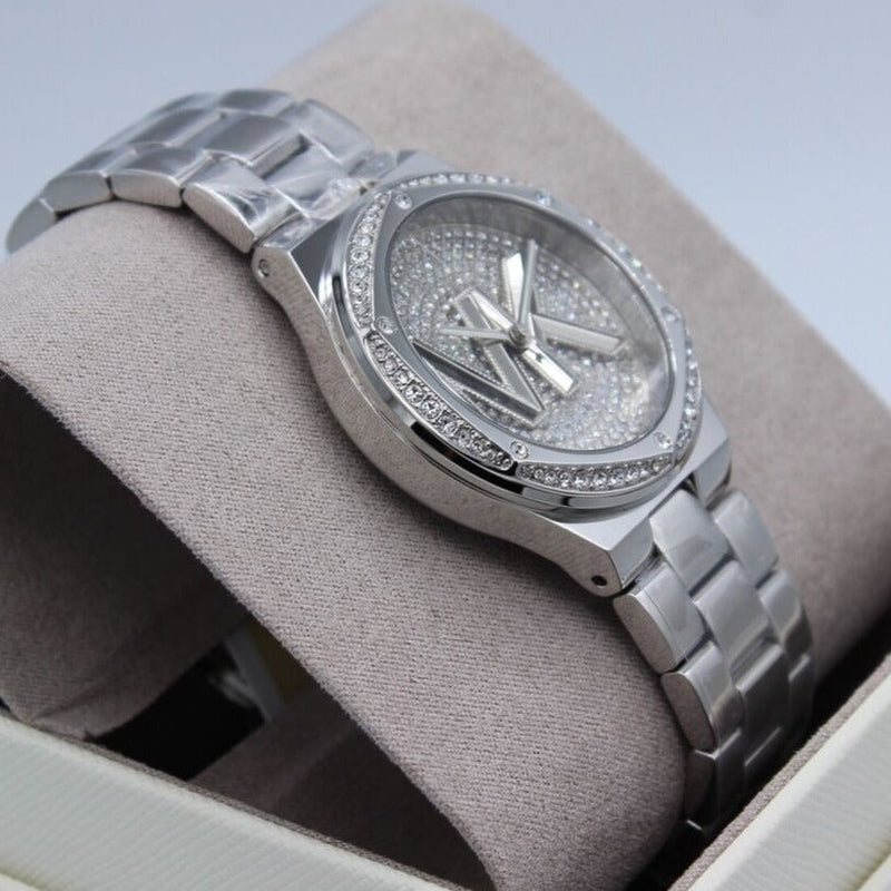 Michael Kors Lennox Quartz Silver Dial Silver Steel Strap Watch For Women - MK7234