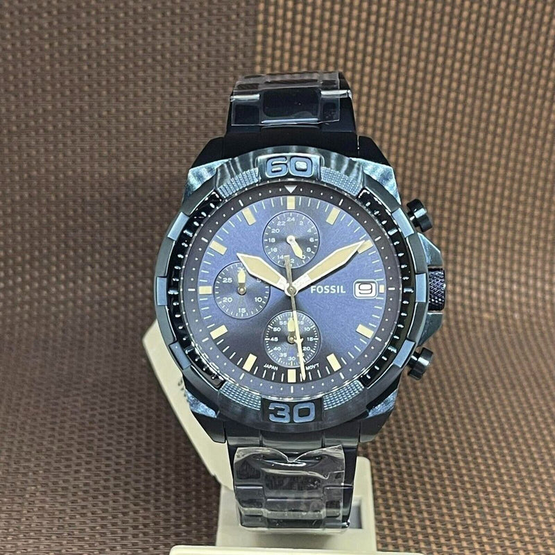 Fossil Bronson Chronograph Blue Dial Blue Steel Strap Watch for Men - FS5916 Buy Now By Fossil