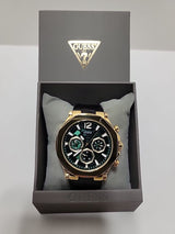 Guess Edge Chronograph Green Dial Black Leather Strap Watch For Men - GW0492G3 Buy Now By Guess