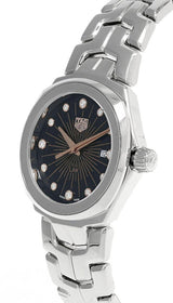 Shop Tag Heuer Link Quartz Black Dial Silver Steel Strap Watch for Women - WBC131F.BA0649 in USA
