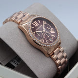 Michael Kors Lexington Chronograph Red Dial Rose Gold Steel Strap Watch For Women - MK7275 Buy Now By Michael Kors