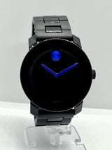 Movado Bold TR90 Black Dial Black Leather Strap Watch For Men - 3600307