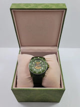 Shop Gucci Dive Automatic Green Dial Green Rubber Strap Unisex Watch - YA136345 in USA