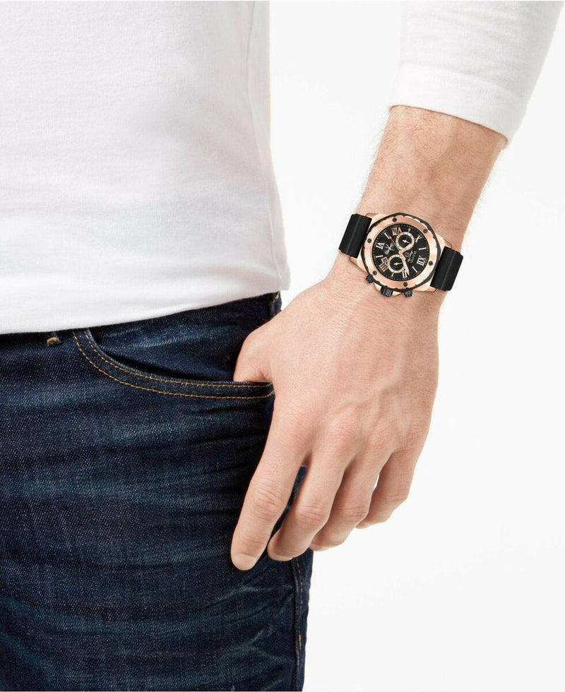 Bulova Marine Star Chronograph Black Dial Black Rubber Strap Watch for Men - 98B104 Buy Now By Bulova