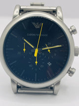 Emporio Armani Luigi Chronograph Black Dial Silver Steel Strap Watch For Men - AR11324 Buy Now By Emporio Armani