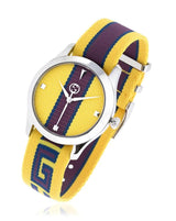 Shop Gucci G Timeless Quartz Yellow & Purple Dial Yellow & Purple NATO Strap Watch For Men - YA1264069 in USA