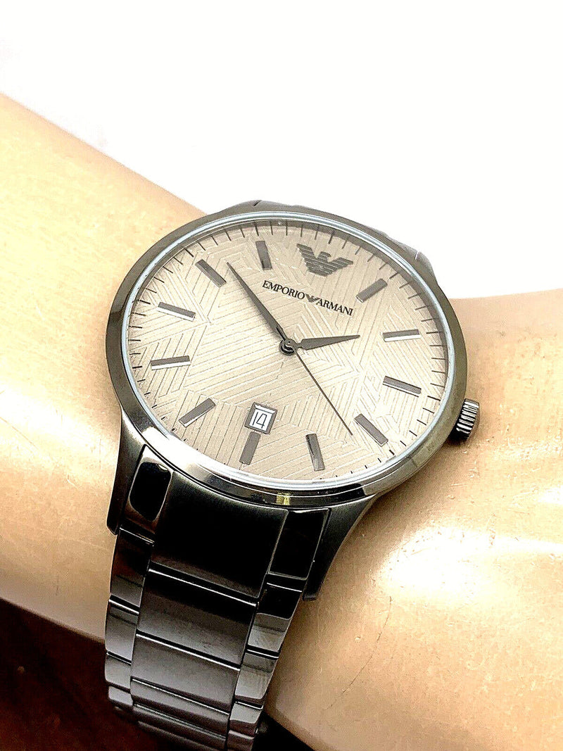 Emporio Armani Renato Quartz Grey Dial Grey Steel Strap Watch For Men - AR11120 Buy Now By Emporio Armani
