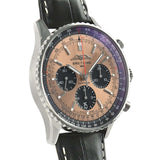 Shop Breitling Navitimer B01 Chronograph 43 Brown Dial Black Leather Strap Watch for Men - AB0138241K1P1 in USA