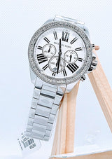 Michael Kors Wren Chronograph Silver Dial Silver Steel Strap Watch for Women - MK7429 Buy Now By Michael Kors