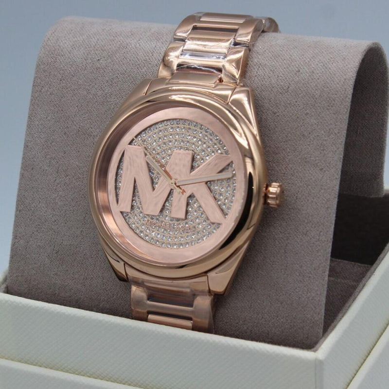 Michael Kors Janelle Quartz Crystals Rose Gold Dial Rose Gold Steel Strap Watch For Women - MK7312 Buy Now By Michael Kors