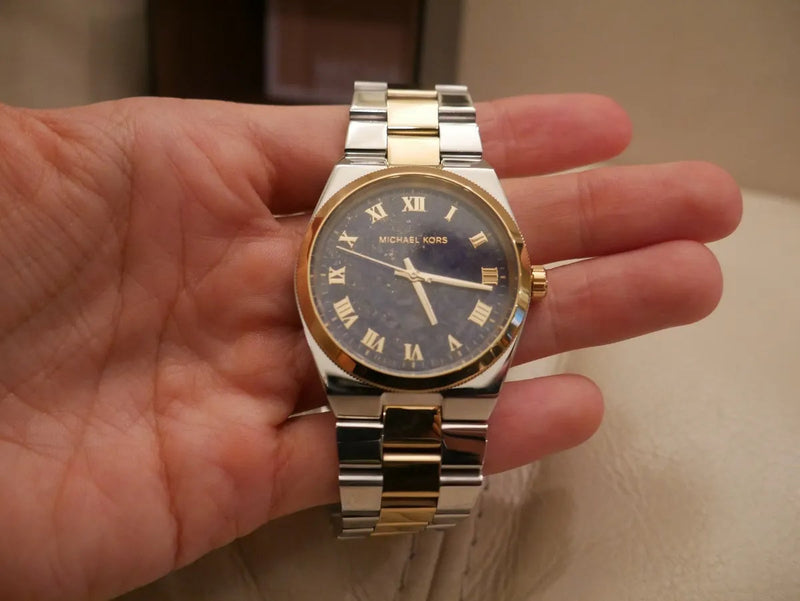 Michael Kors Channing Blue Dial Two Tone Steel Strap Watch For Women - MK5893 Buy Now By Michael Kors
