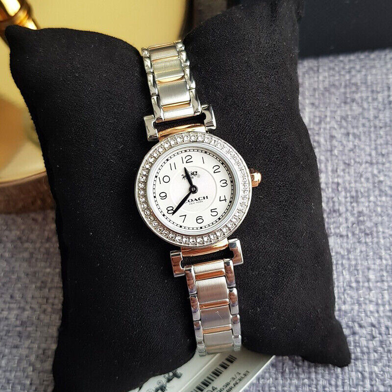 Coach Madison Crystals Silver Dial Two Tone Steel Strap Watch for Women - 14502404 Buy Now By Coach