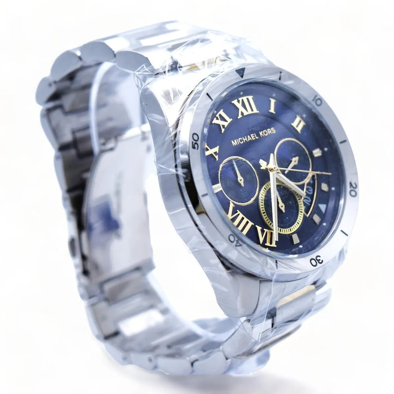 Michael Kors Brecken Chronograph Blue Dial Two Tone Steel Strap Watch For Men - MK8437 Buy Now By Michael Kors