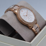 Michael Kors Tibby Chronograph White Dial Rose Gold Steel Strap Watch For Men - MK7293 Buy Now By Michael Kors