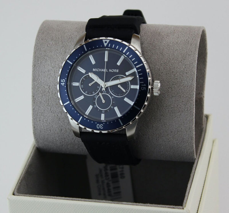 Michael Kors Cunningham Multifunction Blue Dial Black Rubber Strap Watch For Men - MK7160 Buy Now By Michael Kors